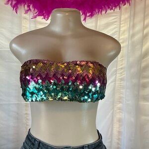 Victoria's Secret Multicolor Sequin Bandeau Top